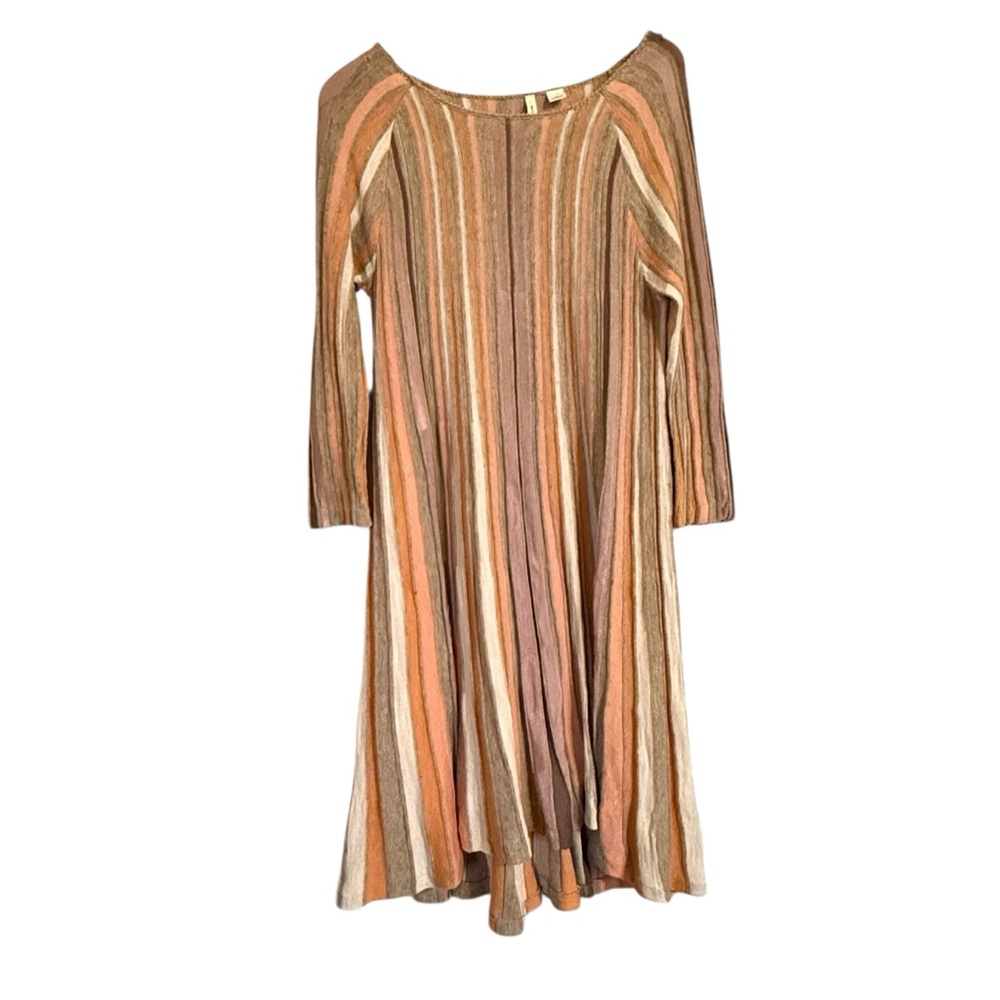 Anthropologie Moth Nora Sweater Dress Striped Boho Knit Long Sleeve Lined Sz Med